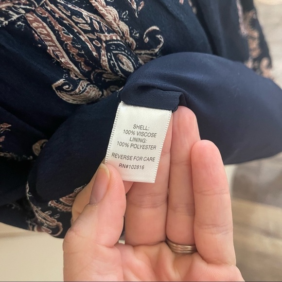 GARNET Hill Women's Size 6 Bohemian Pocket-detail Dress Navy Blue - Picture 5 of 9